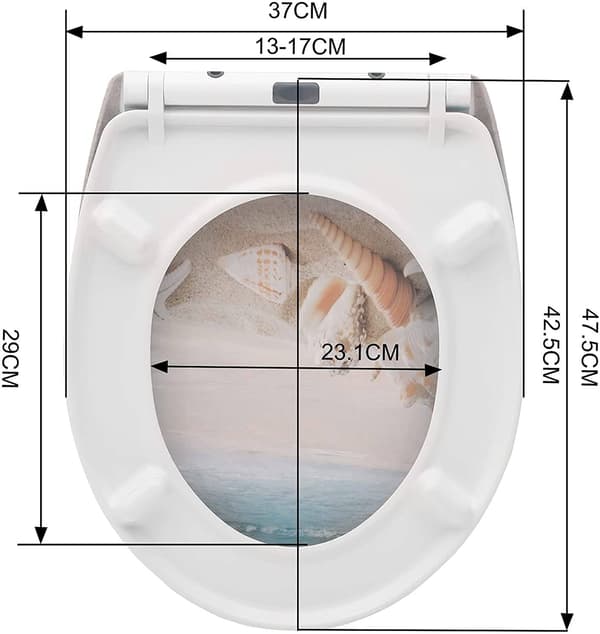 O-formet toiletsæde med soft close og quick release | Bedre sandstrand