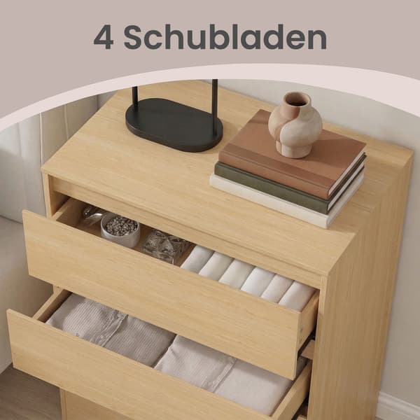 Kommode met 4 laden | Geel | 60x40x97,4 cm