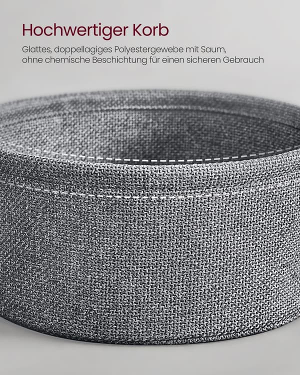 Sidebord med stofkurv - spånplade, stål, polyester - 45 x 50 cm