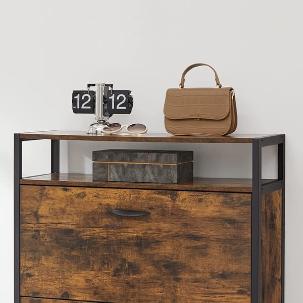 Skoskab med 3 klapper - Brun-sort - 80 x 30 x 130 cm