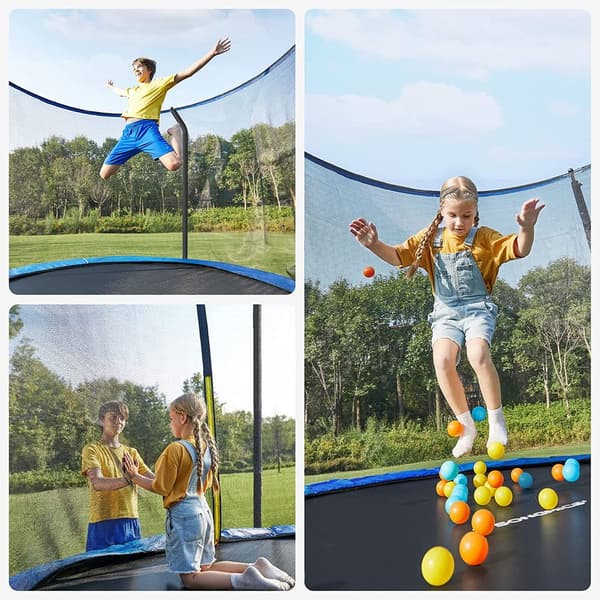 Udendørs trampolin Ø 366 cm til børn og voksne - mørkeblå