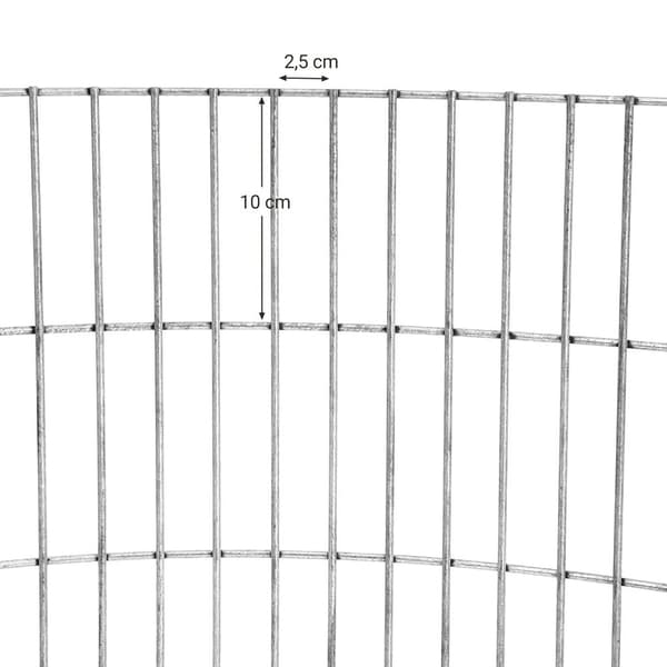 Rund gabion - metalgitter - galvaniseret stål - sølv - 90 cm