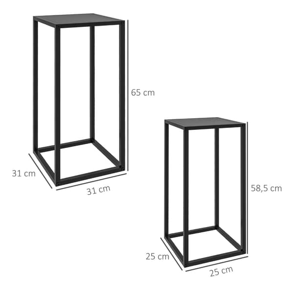 2 industrianlæg stande | Farve: Sort | Mål: 25x25x58,5 / 31x31x65 cm