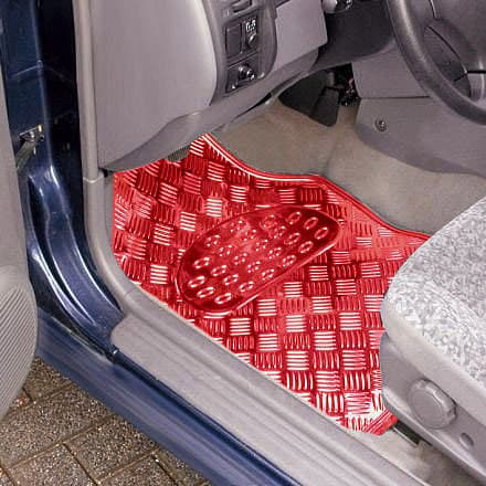 4-delige universele automatten aluminiumlook | Rood
