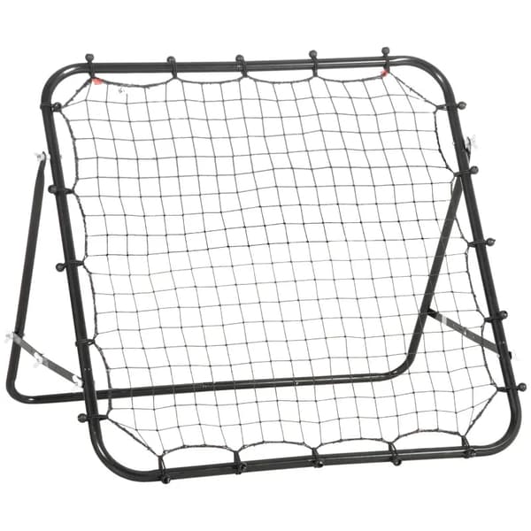 Fodbold rebounder - justerbar og foldbar | Farve: Sort | Mål: 80x96x96 cm
