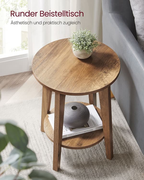 Sidebord honningbrun spånplade - 90 kg bæreevne - 40 x 50 cm