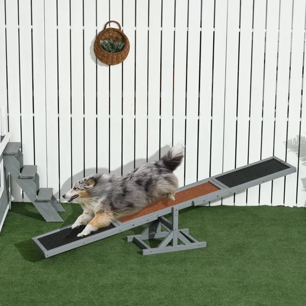 Hunderocker - Agility til hunde | Farve: Grå, brun, sort | Mål: 30x180x30 cm