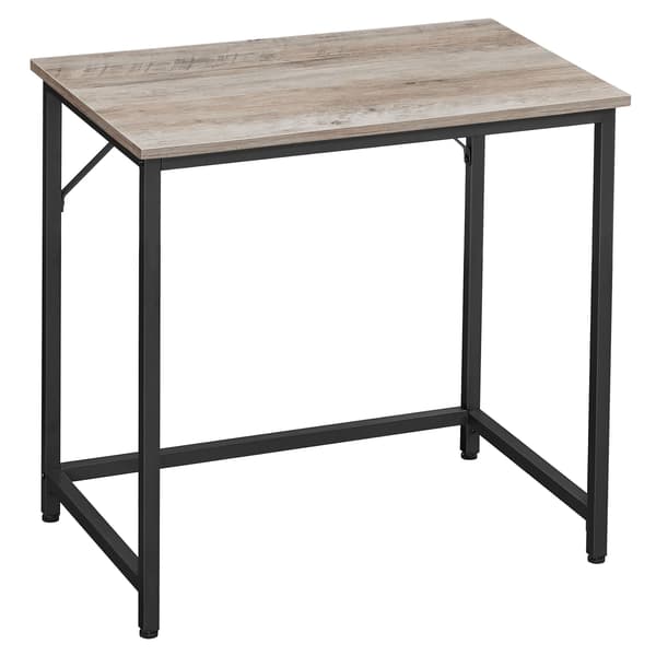 Skrivebord greige-sort - spånplade og stål - let at samle - 50 x 80 x 76 cm