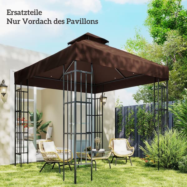 Paviljongin vaihtokatto 3 x 3 m | Väri: Kahvi