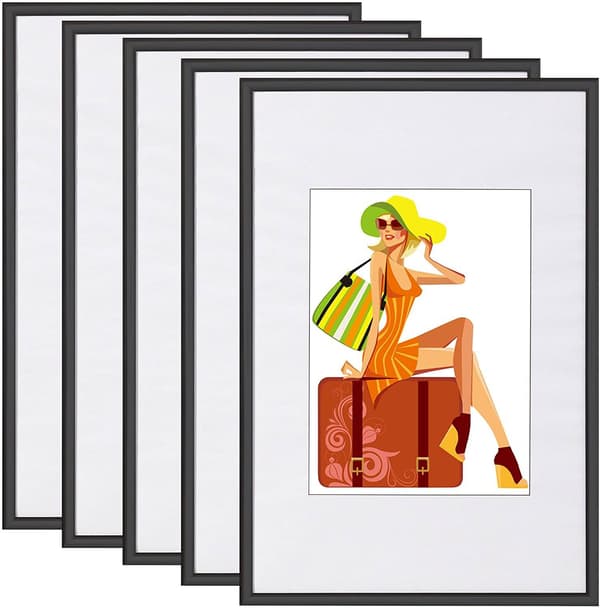 5-delt sæt plastfotorammer 20x30 cm | Sort