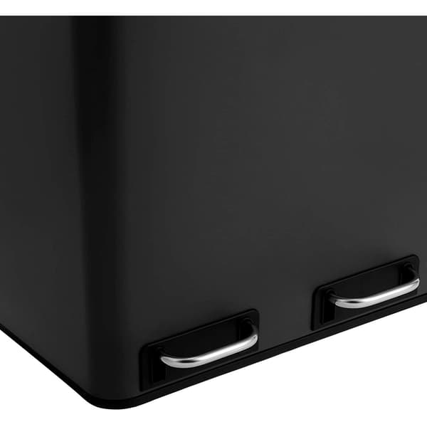54L affaldsspand med pedal - 3 rum - soft-close - sort