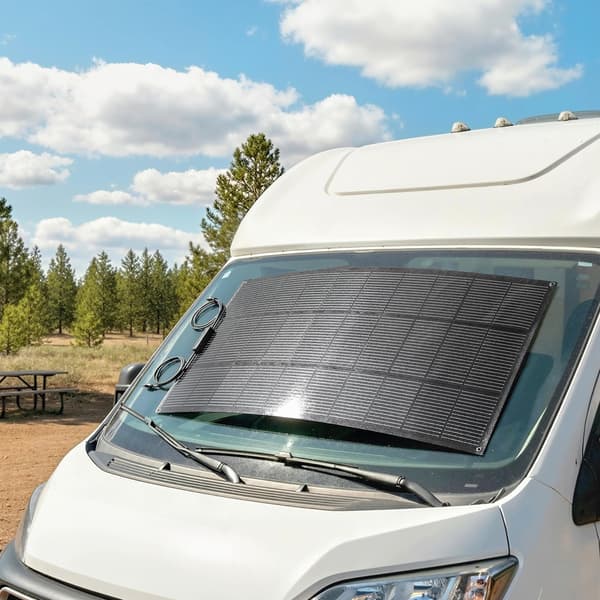 100W bærbart solpanel 18V med USB og LCD | Farve: Sort | Mål: 58x98,5x2,2 cm