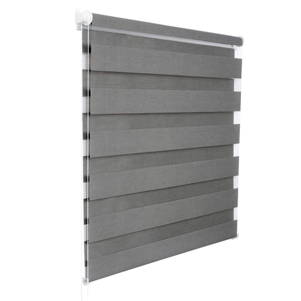 Double roller blind without drilling in wood look | Grå | 70x150 cm