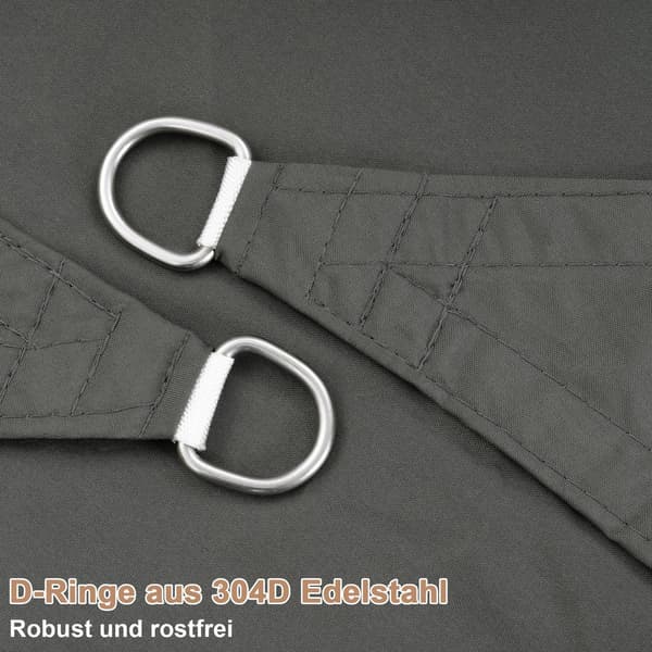 Skuggduk 200 g/m² polyester 95 % UV-skydd | Mörkgrå | 4x4 m