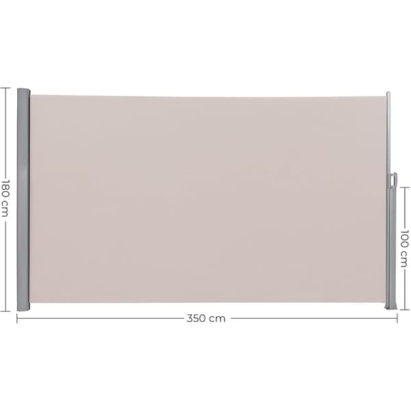 Sidemarkise, privatskærm, udtrækbar, aluminium/polyester, taupe/beige/grå