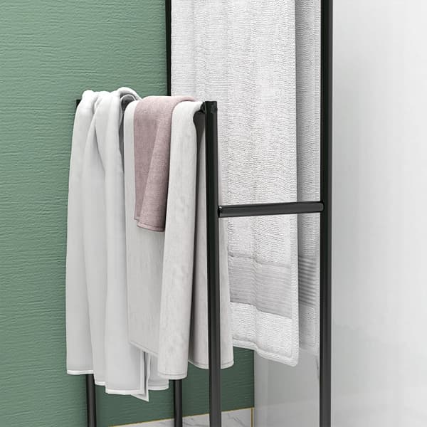 Pyyhepidike 2 tasossa | Väri: musta | Mitat: 66 x 20 x 110 cm
