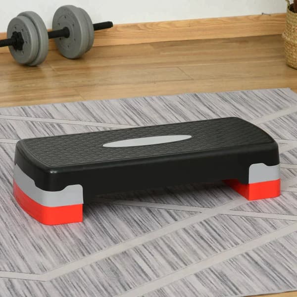Aerob stepper | Farve: Sort+Grå+Rød | Mål: 29x68x15 cm