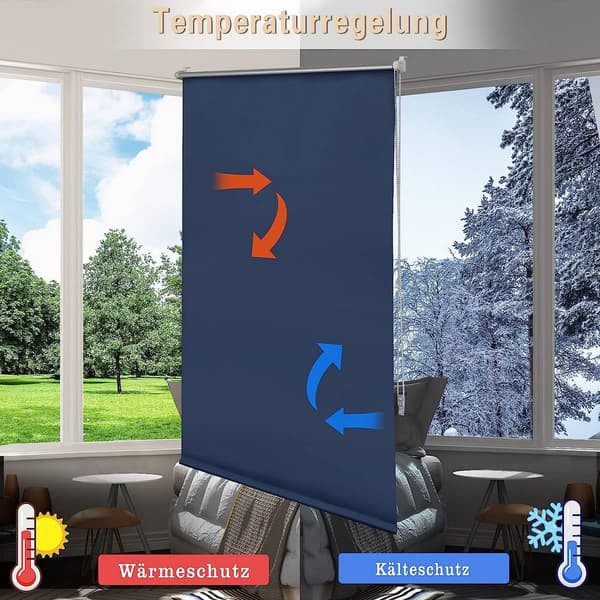 Blackout thermorollo uden boring | Blå | 70x160 cm