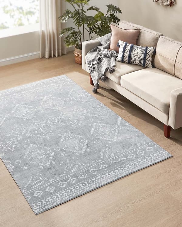 Boho matta - Mjuk och fluffig - 160 x 230 cm - Grå