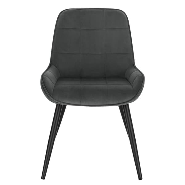 Set med 2 matsalsstolar sammet mörkgrå | Mörkgrå | 38x43x81,5 cm