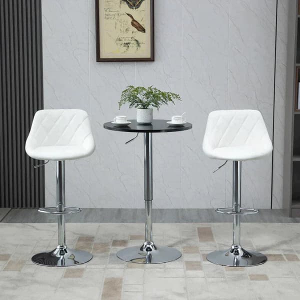 Justerbart barbord med roterende plade | Farve: Sort | Mål: 61x61x70-90 cm