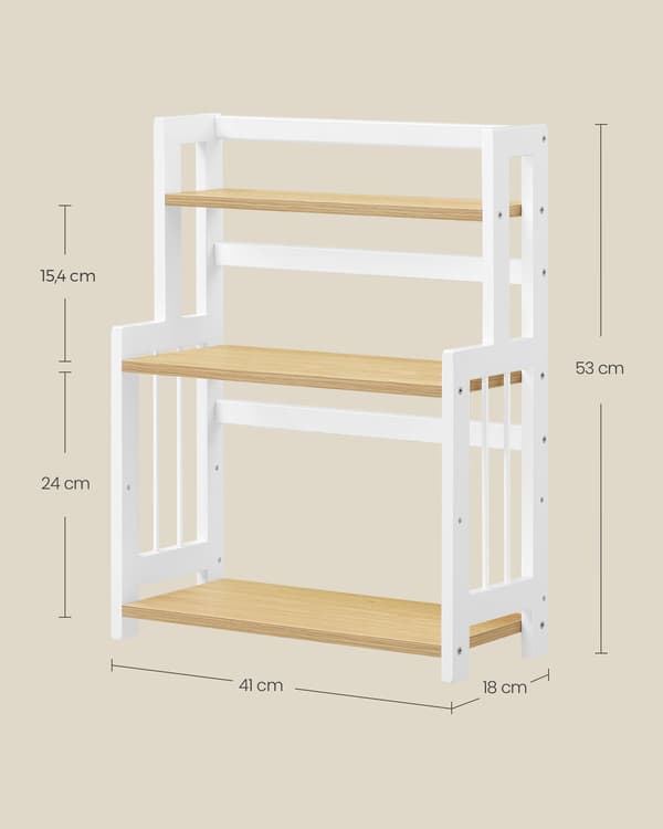 Kryddställ - 3 våningar - bambu/MDF - 18 x 41 x 53 cm