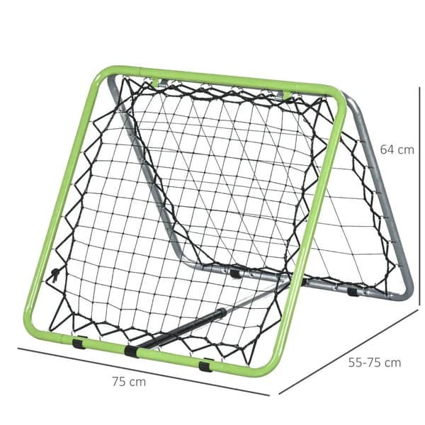Rebounder net til boldtræning | Farve: Sølv/grøn/sort | Mål: 75x75x64 cm