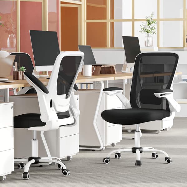 Ergonomisk mesh kontorstol - drejelig - sort - justerbar - 120 kg