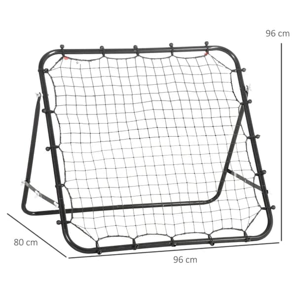 Fodbold rebounder - justerbar og foldbar | Farve: Sort | Mål: 80x96x96 cm
