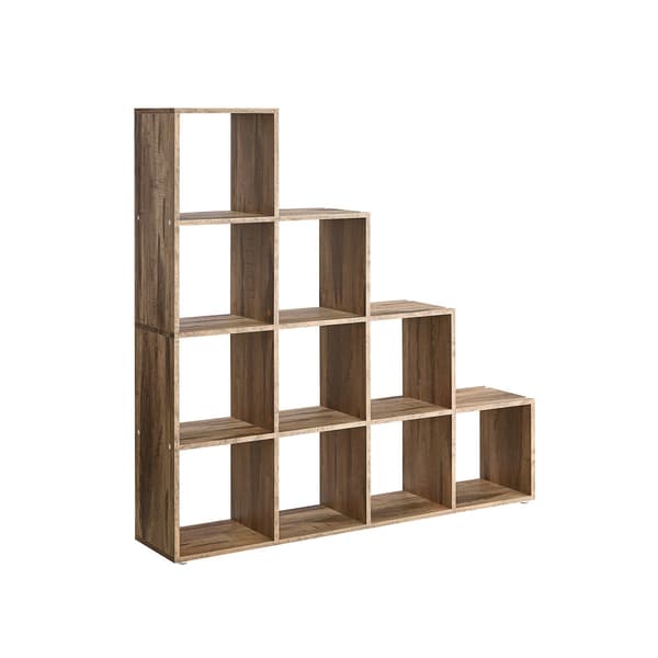 Spånpladereol - Opbevaringsstativ - Kamelbrun - 29 x 129,5 x 129,5 cm - Vippebeskyttelse