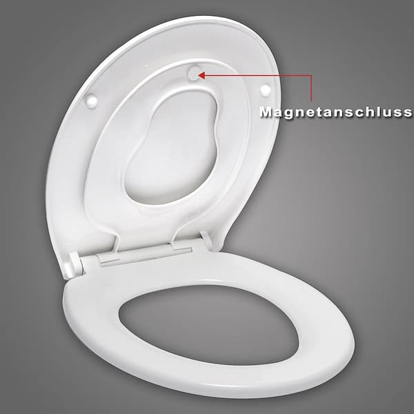 Toalettsits med integrerad barnsits soft close | Vit