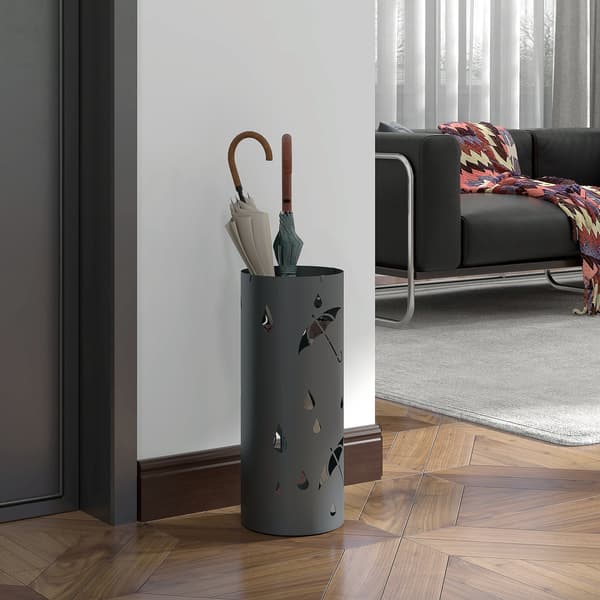 Paraplystativ - Grå paraplyholder | Farve: Grå | Mål: 17x17x41 cm