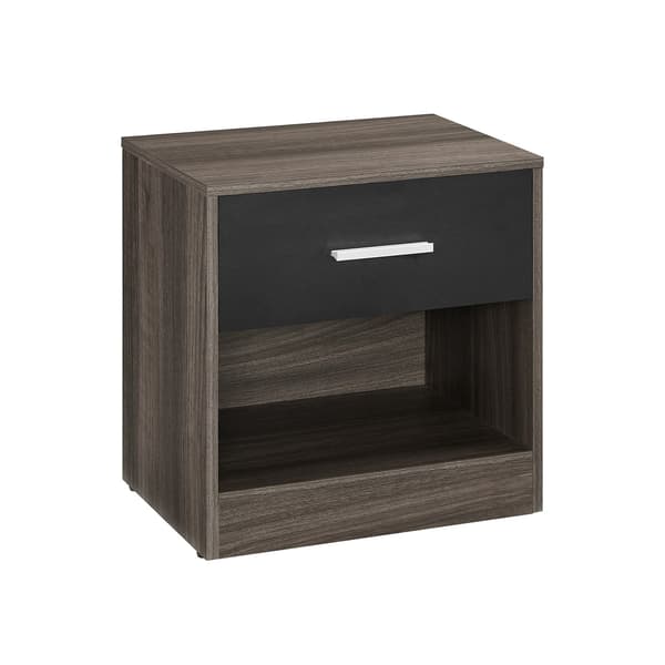 Spånplade sidebord - rødbrun blæk sort - sengebord - robust - 28 x 39 x 41 cm