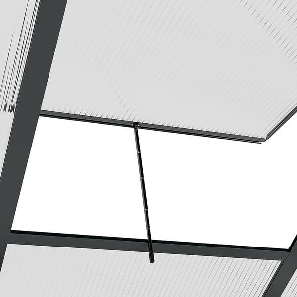 Polycarbonat drivhus | Farve: Sort, grå | Mål: 192x190x201 cm