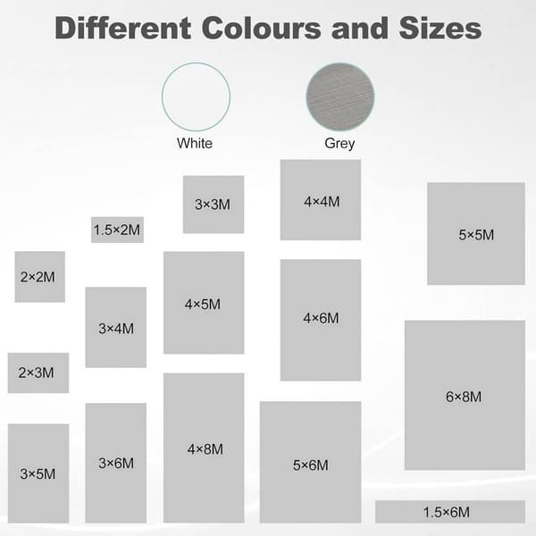 Vedenpitävä pressu silmukoilla 280 g/m² | Harmaa | 3x3 m