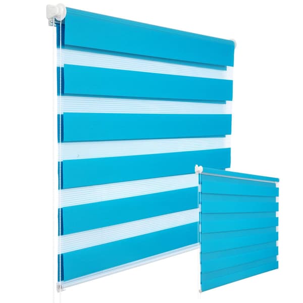 Double roller blind with clamp fix without drilling | Turkos | 60x150 cm