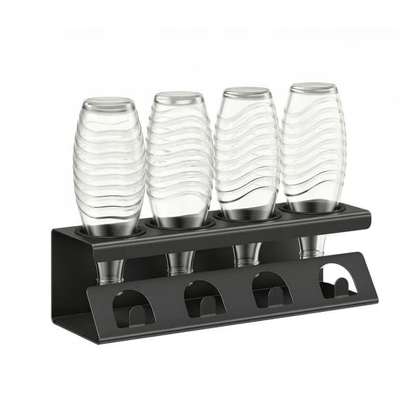Pullonpidike 4 pullolle | Musta | 40x13,7x11,7 cm