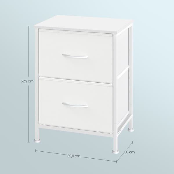 Kommode med 2 stofskuffer | Brun-sort | 39,6x30x52,2 cm