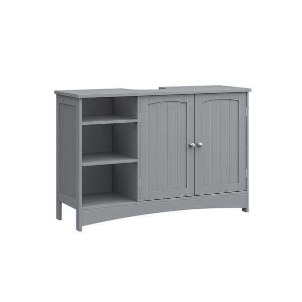 Håndvaskskab lysegrå MDF - badeværelsesmøbel - 30 x 90 x 60 cm