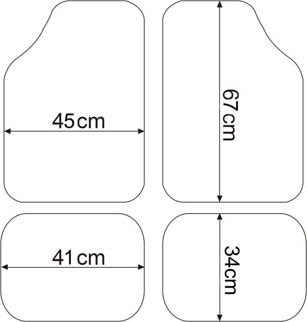 4-delt universal bilgulvmåttesæt | Sort