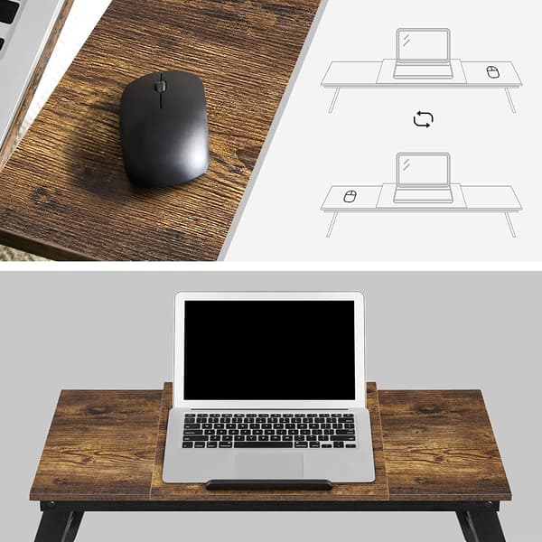 Laptopbord - bærbar stativ - foldbar - justerbar - op til 14,3 tommer - brun/sort