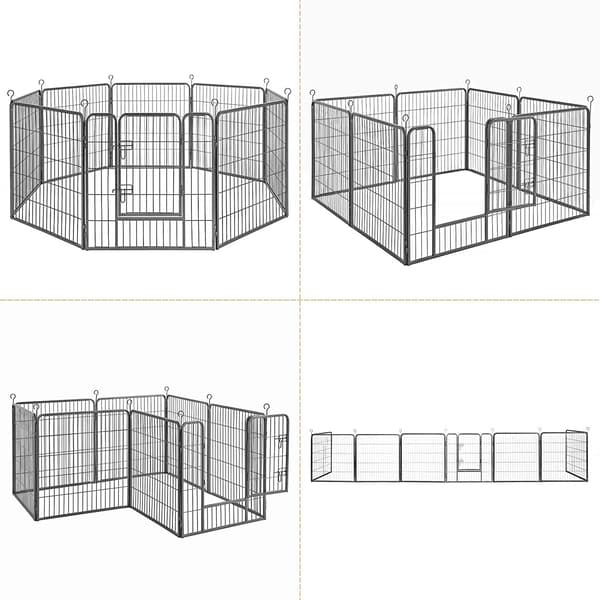 Hvalpeindhegning til små kæledyr - grå - 80 x 80 cm pr. element