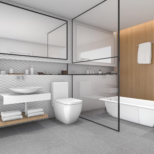 Oval toalettsits med soft close-funktion av MDF