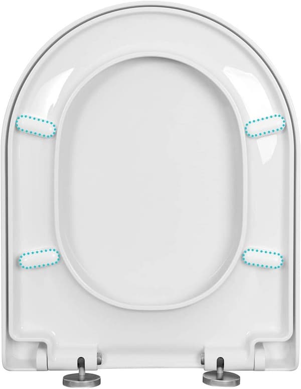 D-formet toiletsæde med soft close og quick release | Hvid