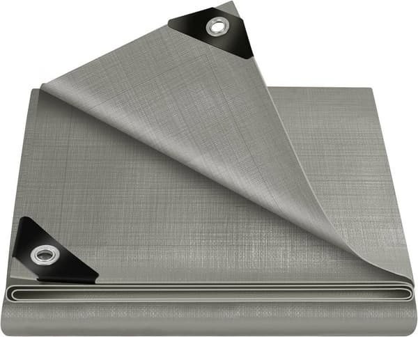 Vedenpitävä pressu silmukoilla 280 g/m² | Harmaa | 3x3 m