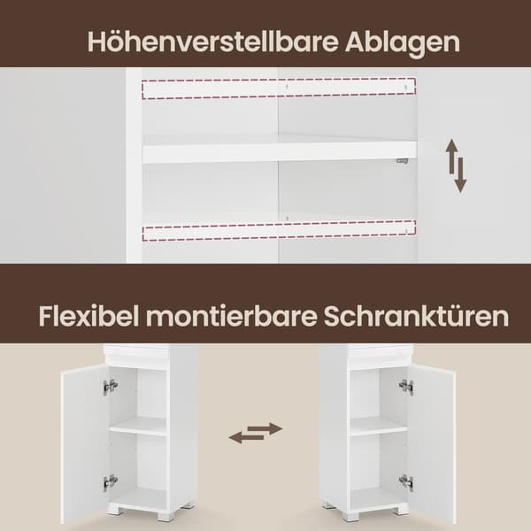 Badeværelsesskab hvid MDF 30x30x170 cm