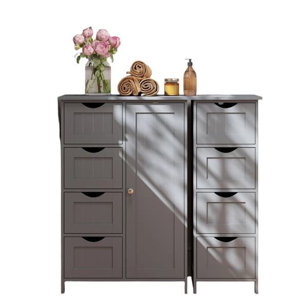 Kapea kylpyhuonekaappi MDF 30x55x82 cm harmaa