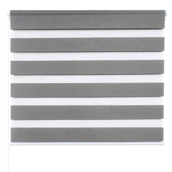 Double roller blind without drilling in wood look | Grå | 70x150 cm