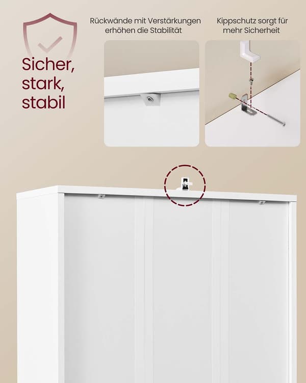 Hvid reol - spånplade og MDF - 24 x 60 x 175 cm