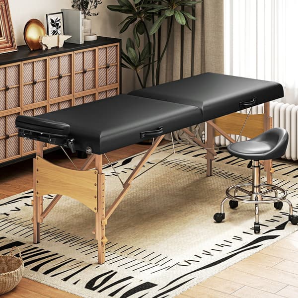 Justerbart sammenklappeligt massagebord | Farve: Sort, brun